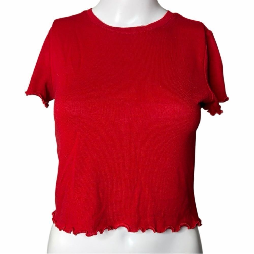 Forever 21 Red Ruffled Hem Women's Top Size Medium
